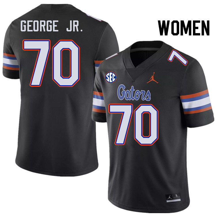 Women #70 Damieon George Jr. Florida Gators College Football Jerseys Stitched-Black